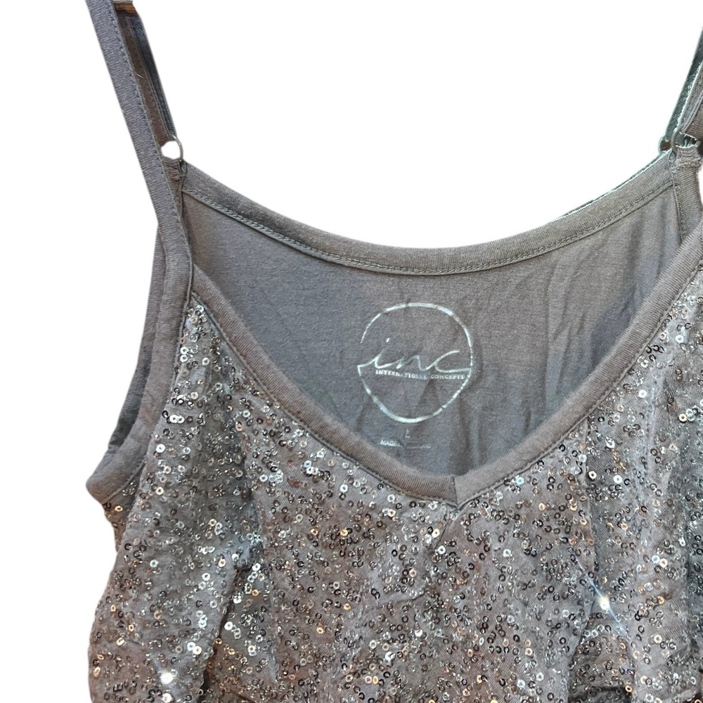 Vintage Y2K Silver Sequin Disco Rave Cami - Picture 2 of 13